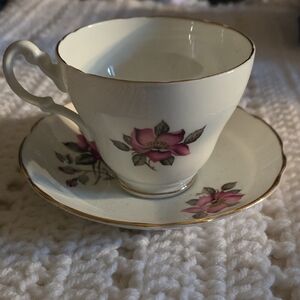 Vintage Floral Royal Ascot Teacup and Saucer Set